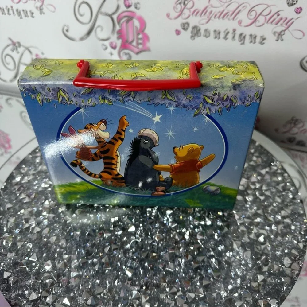 Disney book set of 4 Winnie the Pooh rare vintage deadstock carry case